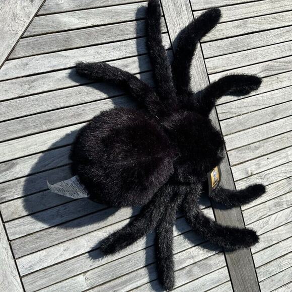 Cynthia Rowley Spider Shaped Black Pillow Halloween Faux Fur Decor 9"X 17" Plush - Picture 6 of 16